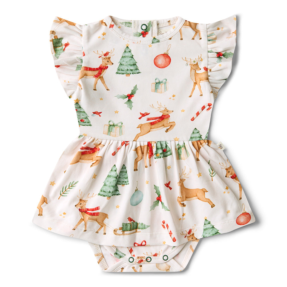 Prancer & Friends Short Sleeve Organic Dress - View 2