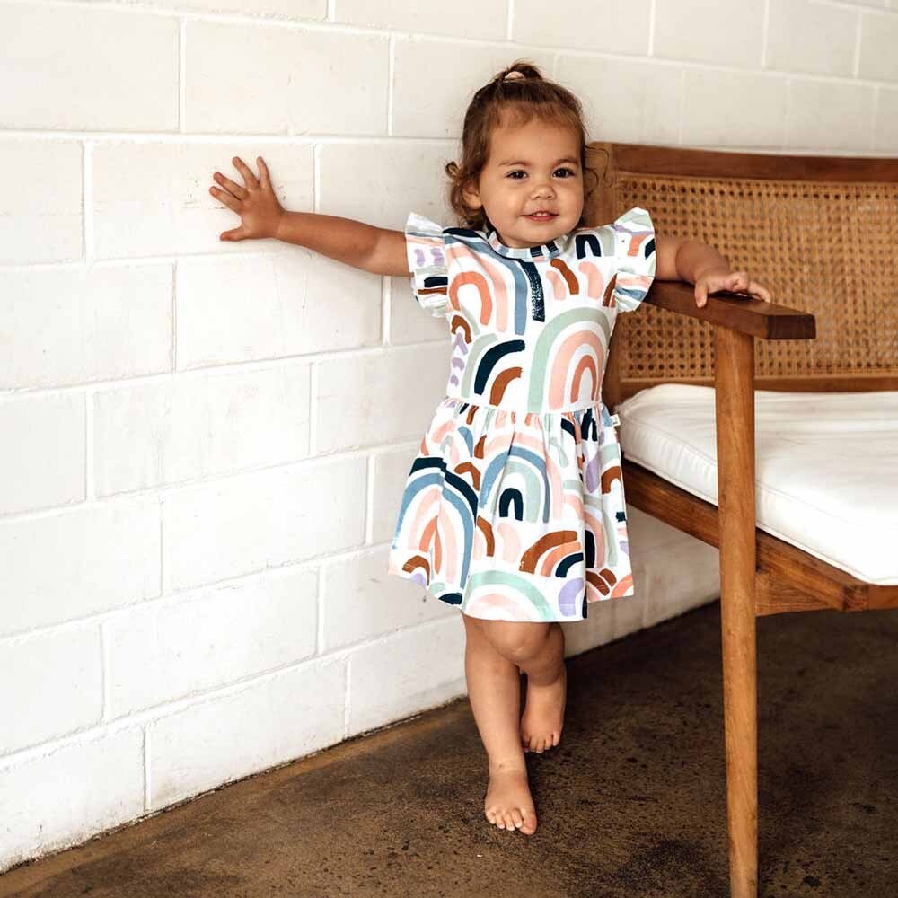 Rainbow Baby Short Sleeve Organic Dress - View 3