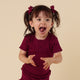 Raspberry Short Sleeve Organic Bodysuit - Thumbnail 10