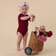 Raspberry Short Sleeve Organic Bodysuit - Thumbnail 4