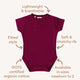 Raspberry Short Sleeve Organic Bodysuit - Thumbnail 6