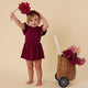Raspberry Short Sleeve Organic Dress - Thumbnail 3