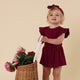 Raspberry Short Sleeve Organic Dress - Thumbnail 9