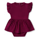 Raspberry Short Sleeve Organic Dress - Thumbnail 2