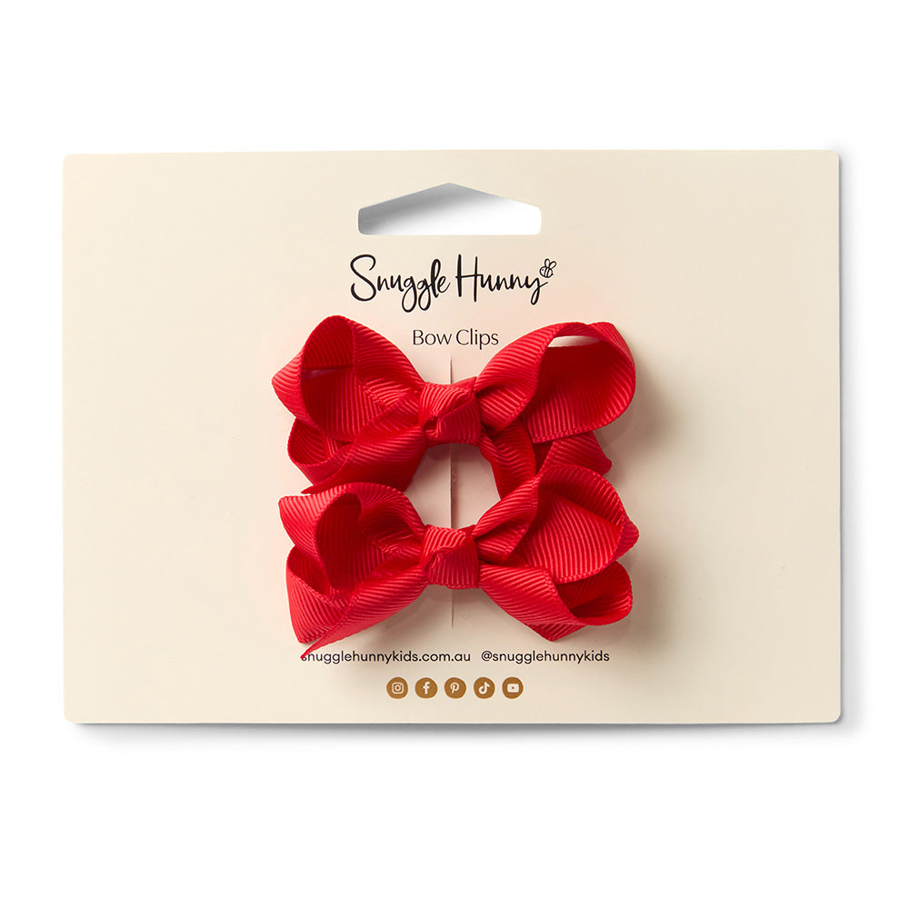 Red Piggy Tail Hair Clips - Pair - View 4