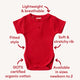 Red Short Sleeve Organic Bodysuit - Thumbnail 4