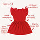 Red Short Sleeve Organic Dress - Thumbnail 7