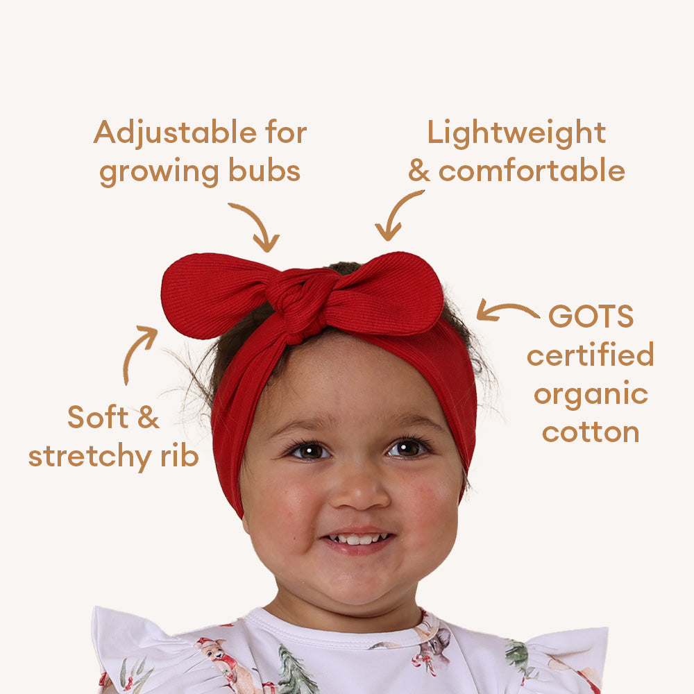 Red Ribbed Organic Topknot - View 4