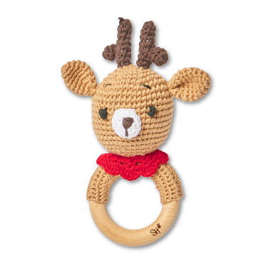 Handmade Reindeer Crochet Rattle | Snuggle Hunny