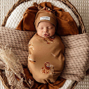 Roar Snuggle Swaddle & Beanie Set-Snuggle Hunny