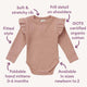 Rose Long Sleeve Organic Bodysuit - Thumbnail 4