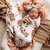 Rosebud Baby Jersey Wrap & Topknot Set-Snuggle Hunny