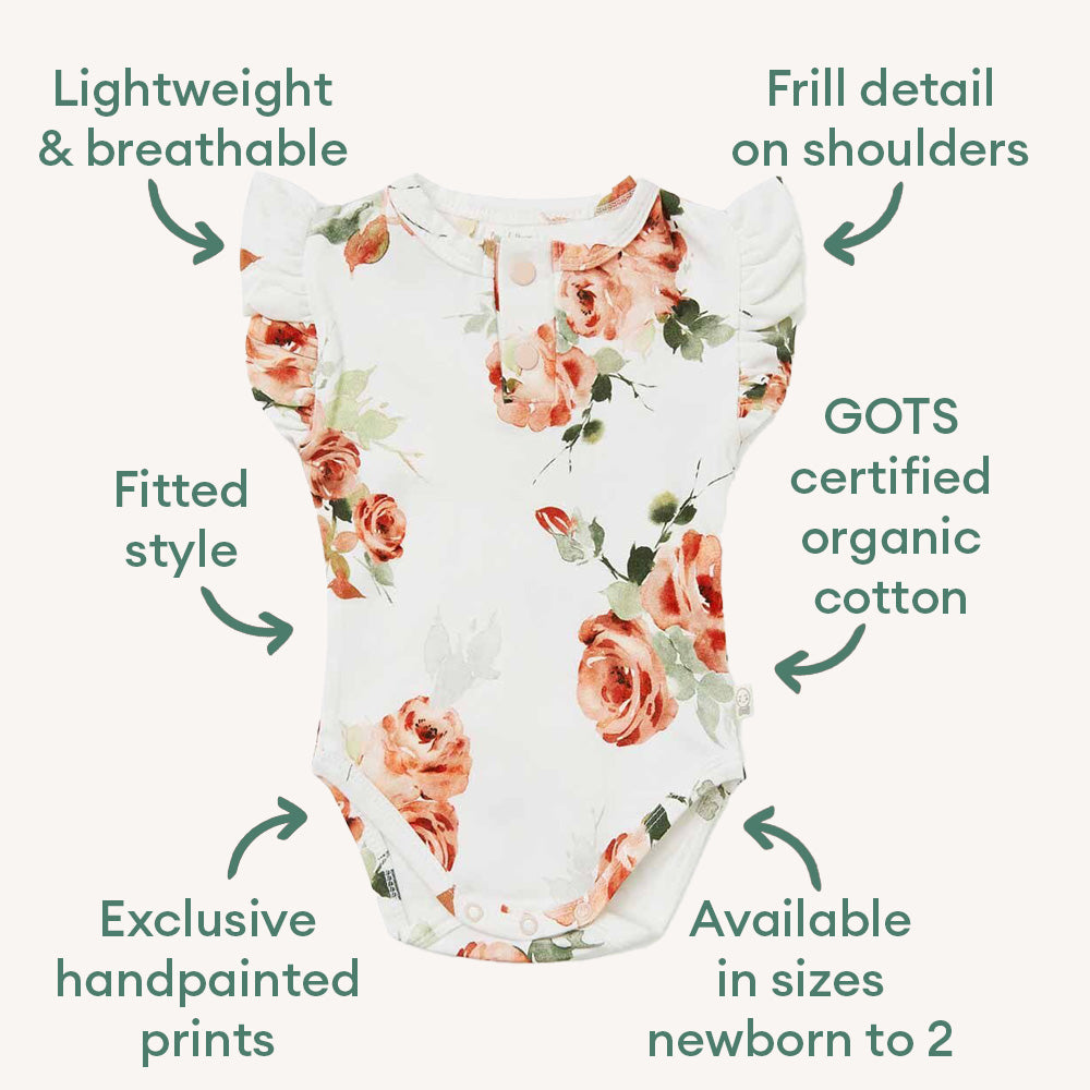 Rosebud Short Sleeve Organic Bodysuit - View 5