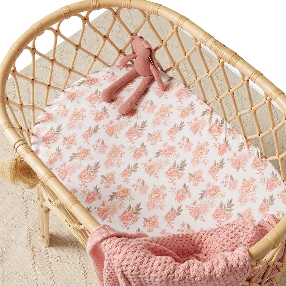 Rosette Organic Bassinet Sheet / Change Pad Cover - View 1