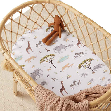 Safari Bassinet Sheet / Change Pad Cover-Snuggle Hunny