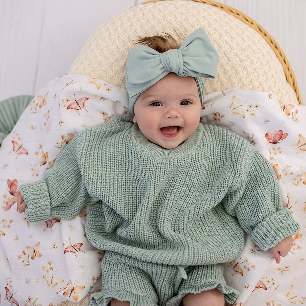 Sage Oversized Cotton Knit Jumper - View 1