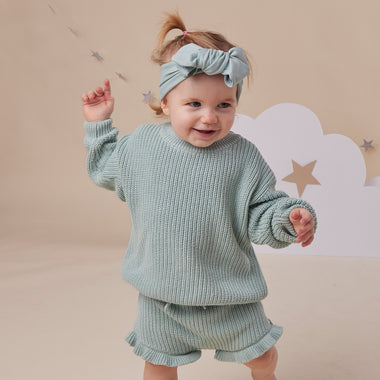 Sage Oversized Cotton Knit Jumper | Snuggle Hunny