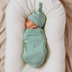 Sage Organic Snuggle Swaddle & Beanie Set - Thumbnail 1