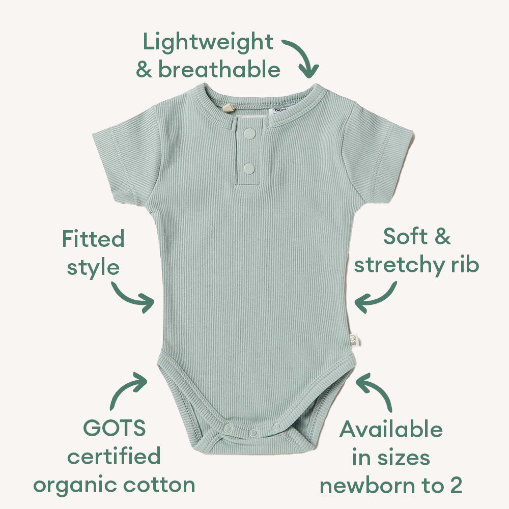 Sage Short Sleeve Organic Bodysuit - View 4