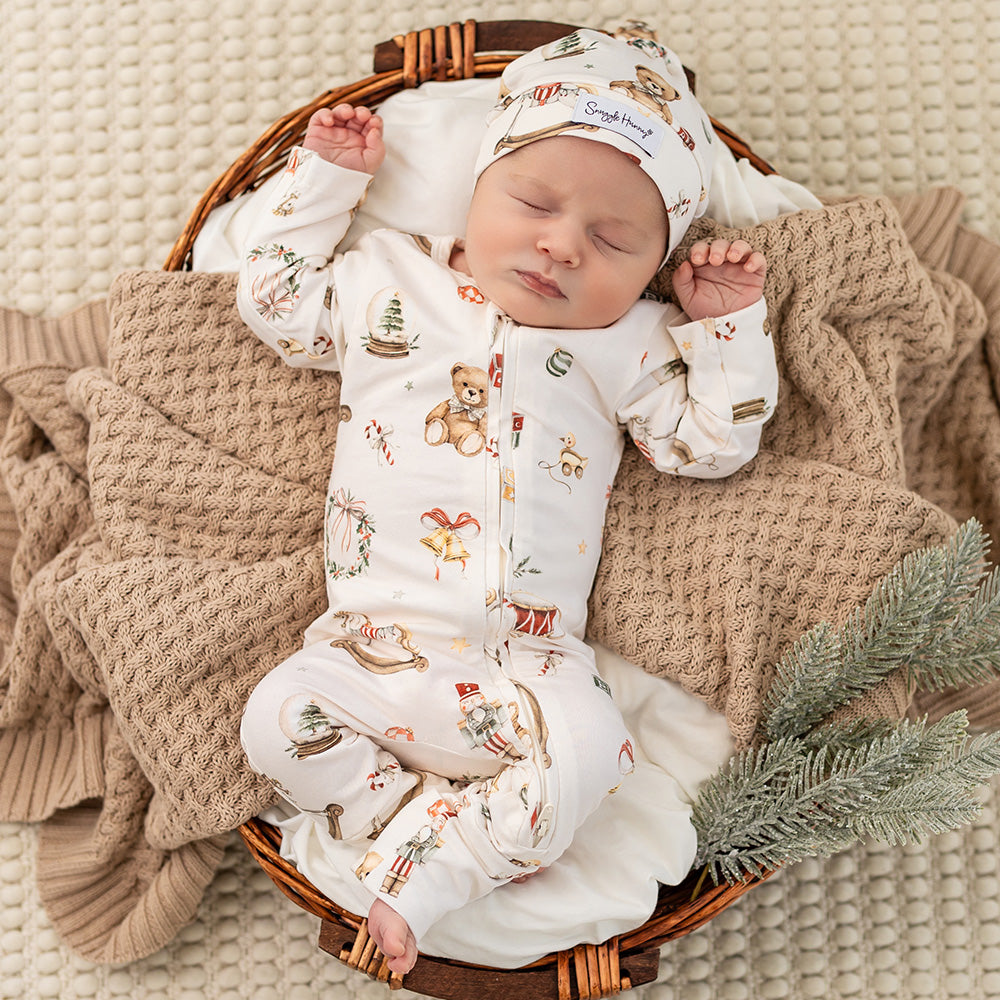 Santa's Toy Shop Organic Snugglesuit Convertible Romper - View 1