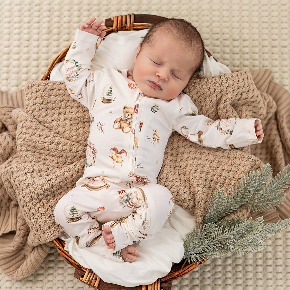 Santa's Toy Shop Organic Snugglesuit Convertible Romper - View 3