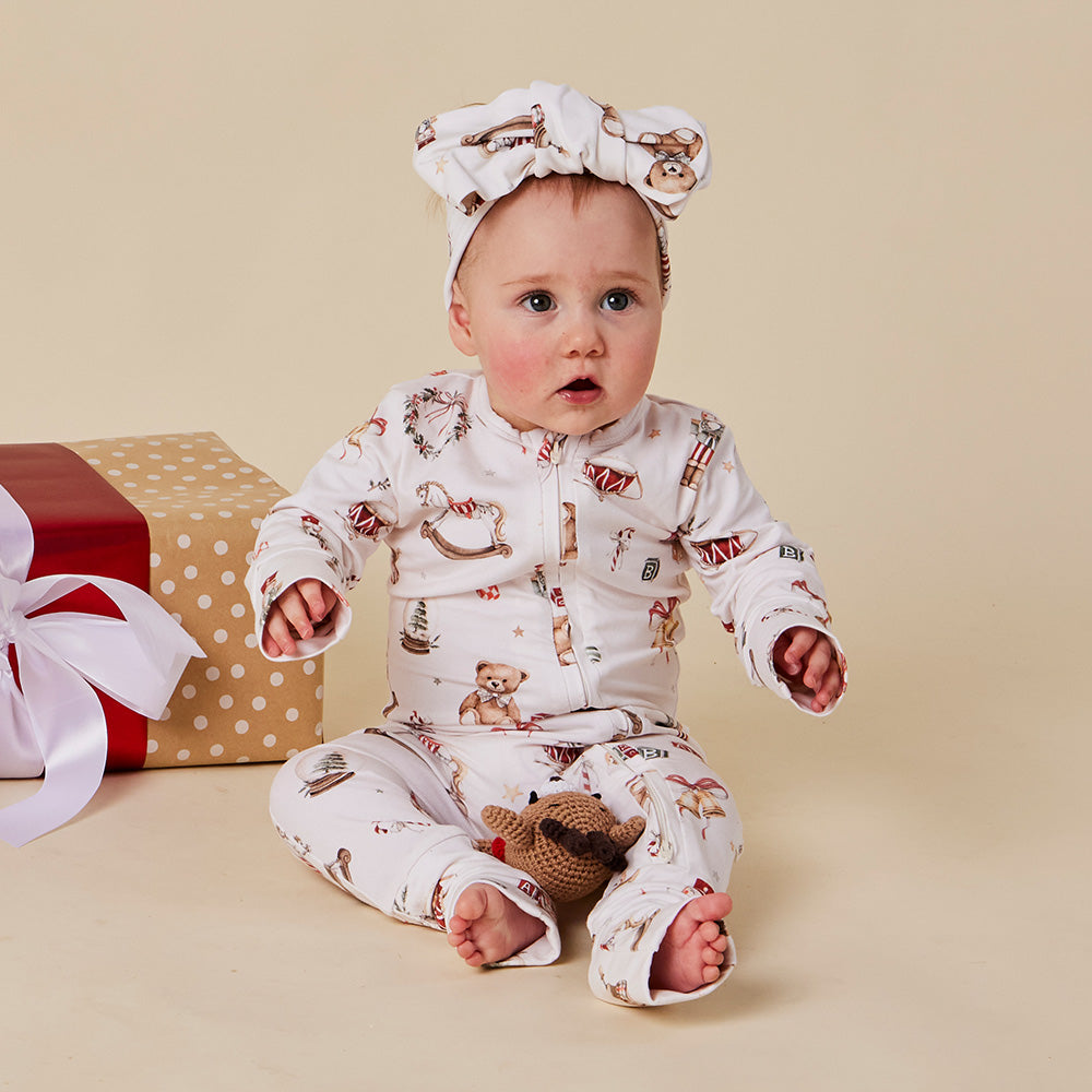 Santa's Toy Shop Organic Snugglesuit Convertible Romper - View 6
