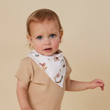 Santa's Toy Shop Organic Dribble Bib | Snuggle Hunny