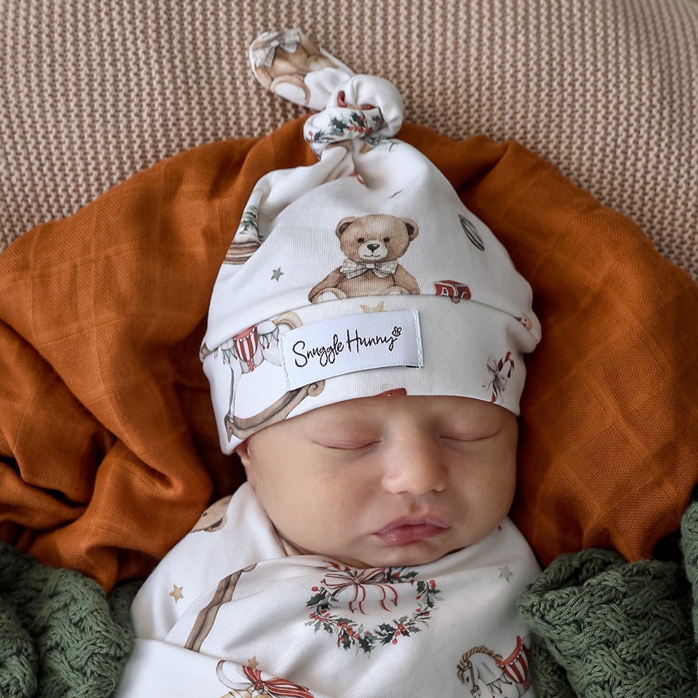 Santa's Toy Shop Organic Knotted Beanie - View 3