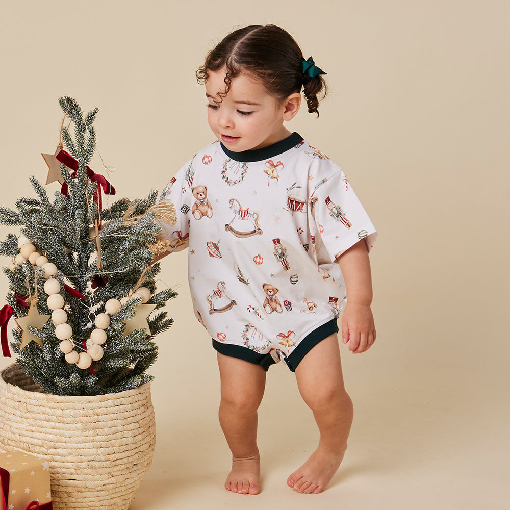 Santa's Toy Shop Organic Oversized Romper - View 6