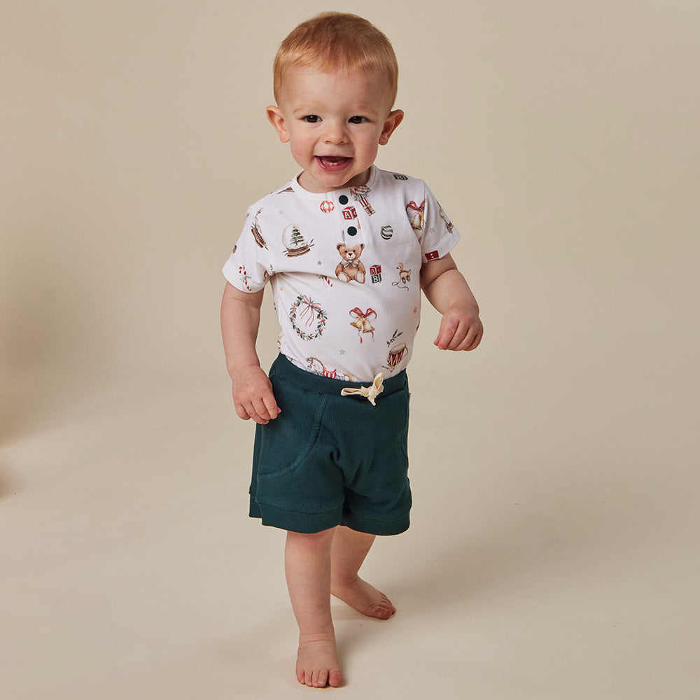 Santa's Toy Shop Short Sleeve Organic Bodysuit - View 10
