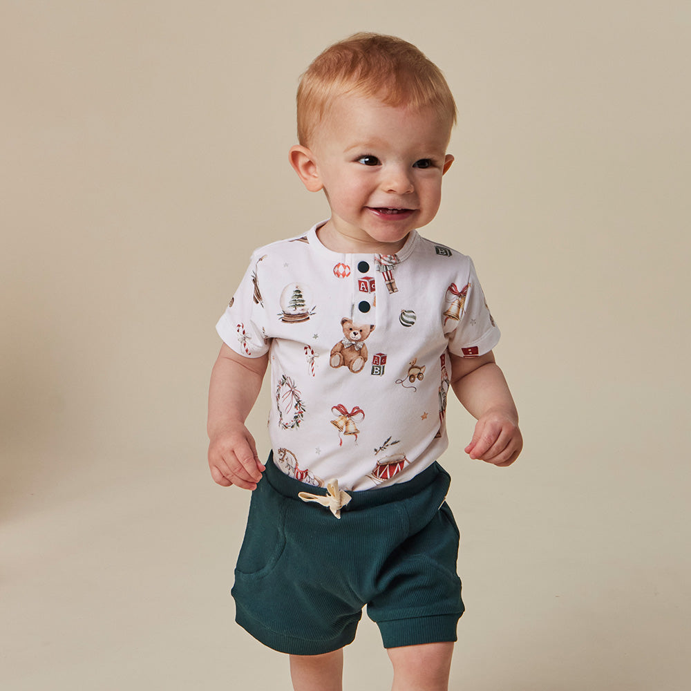Santa's Toy Shop Short Sleeve Organic Bodysuit - View 5
