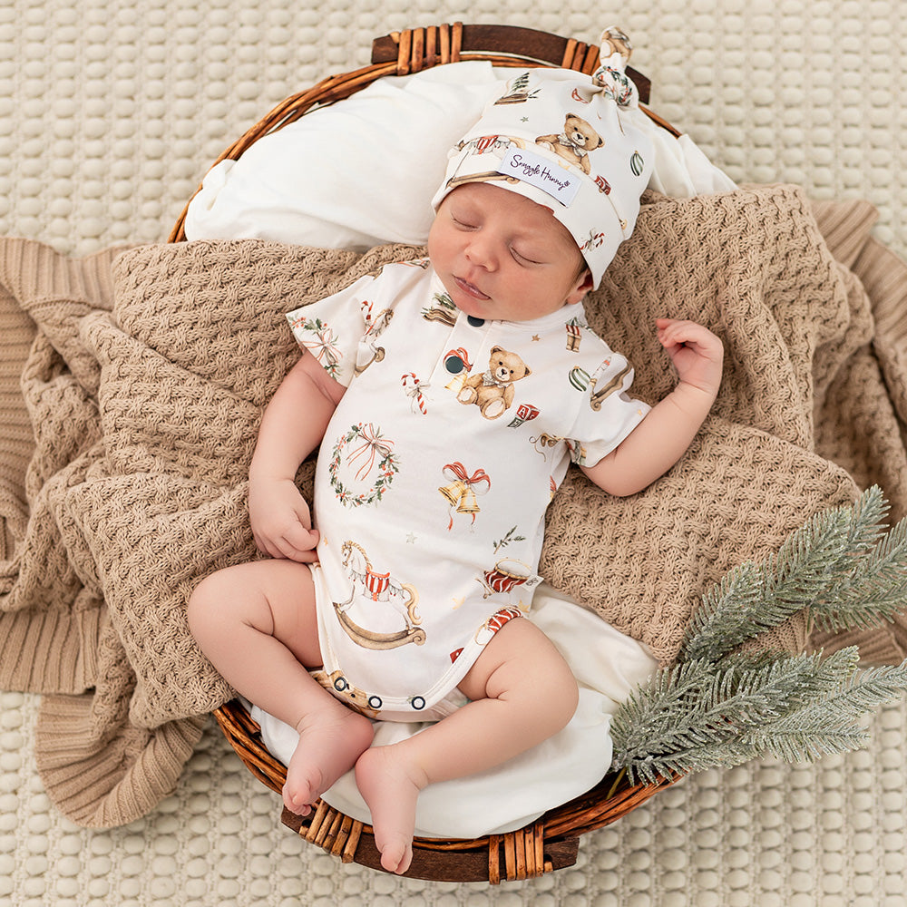 Santa's Toy Shop Short Sleeve Organic Bodysuit - View 1