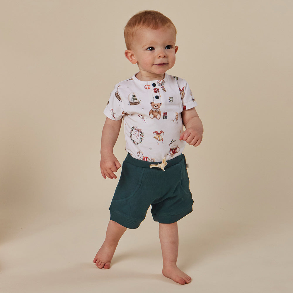 Santa's Toy Shop Short Sleeve Organic Bodysuit - View 16