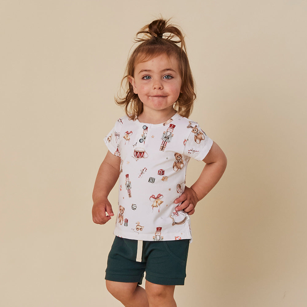 Santa's Toy Shop Organic Short Sleeve Top - View 1