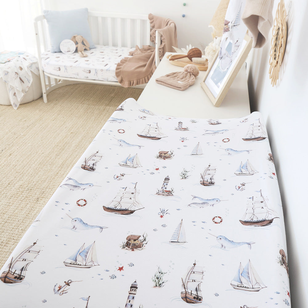Set Sail Organic Bassinet Sheet / Change Pad Cover - View 6