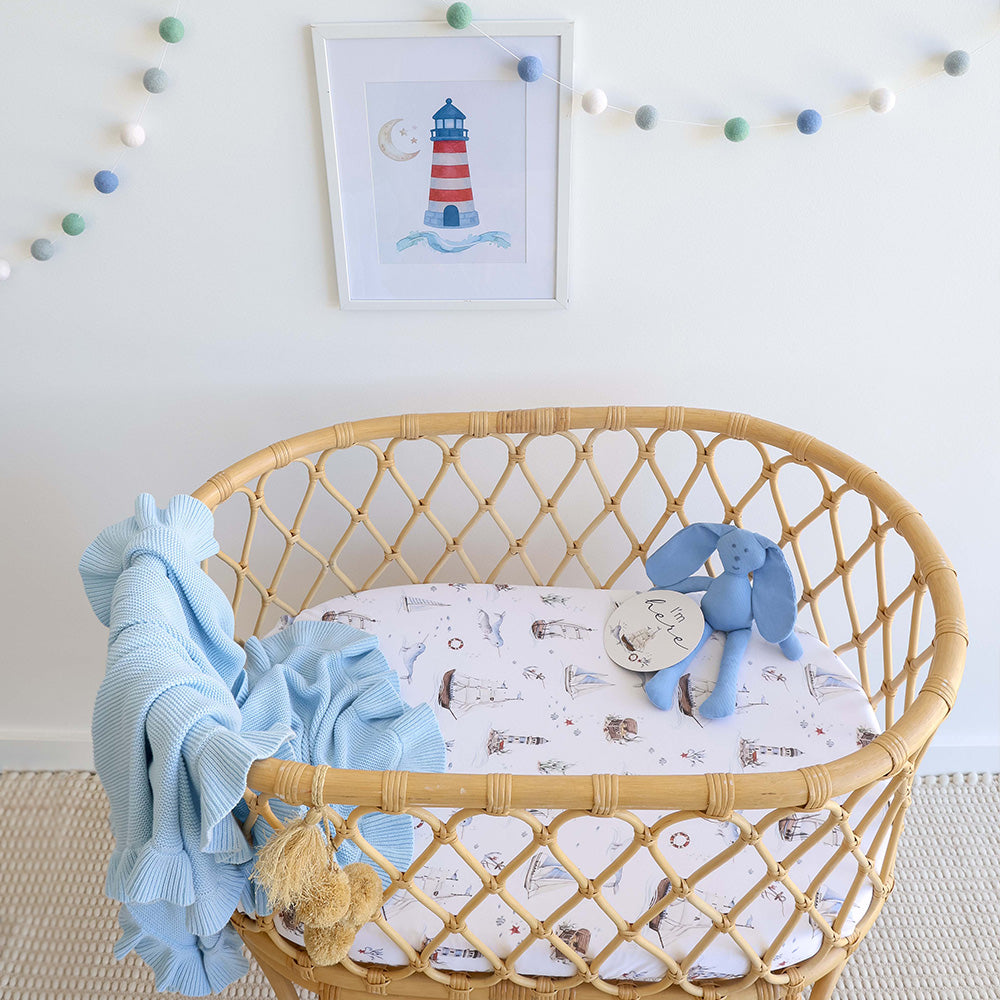 Set Sail Organic Bassinet Sheet / Change Pad Cover - View 7