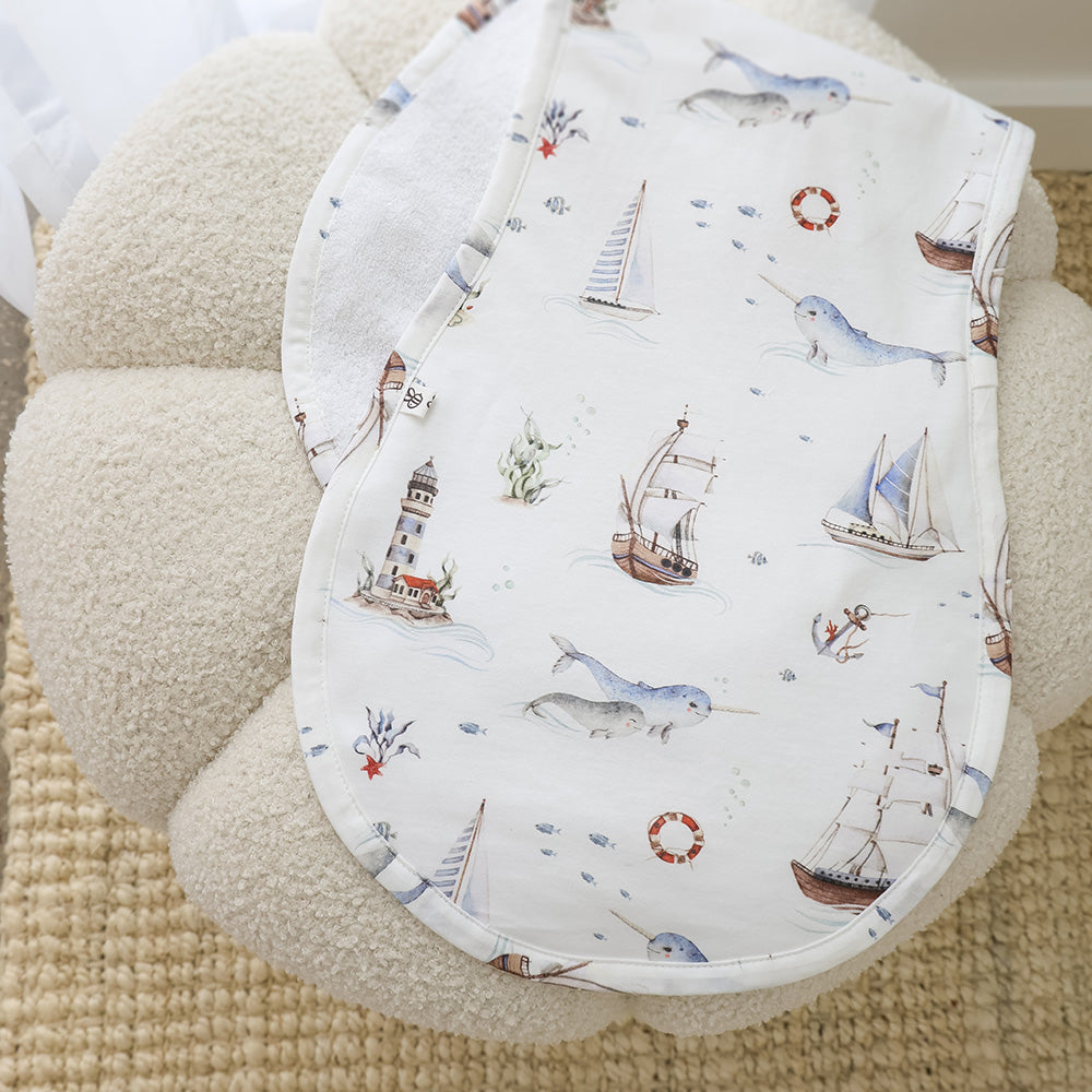 Set Sail Organic Cotton Burp Cloth - View 3