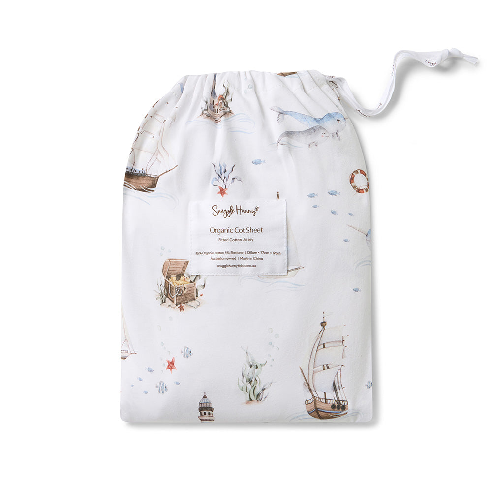 Set Sail Organic Fitted Cot Sheet - View 6