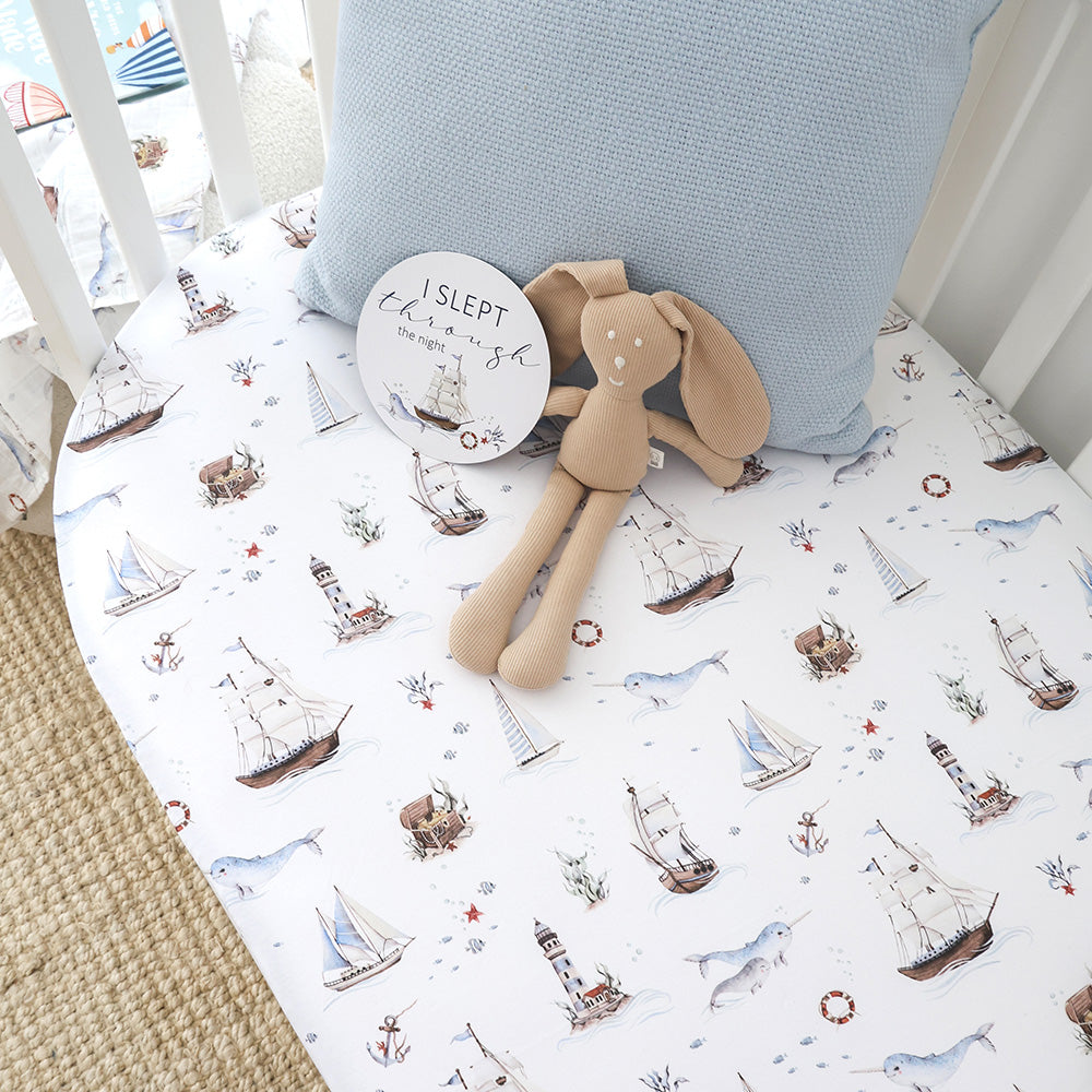 Set Sail Organic Fitted Cot Sheet - View 5