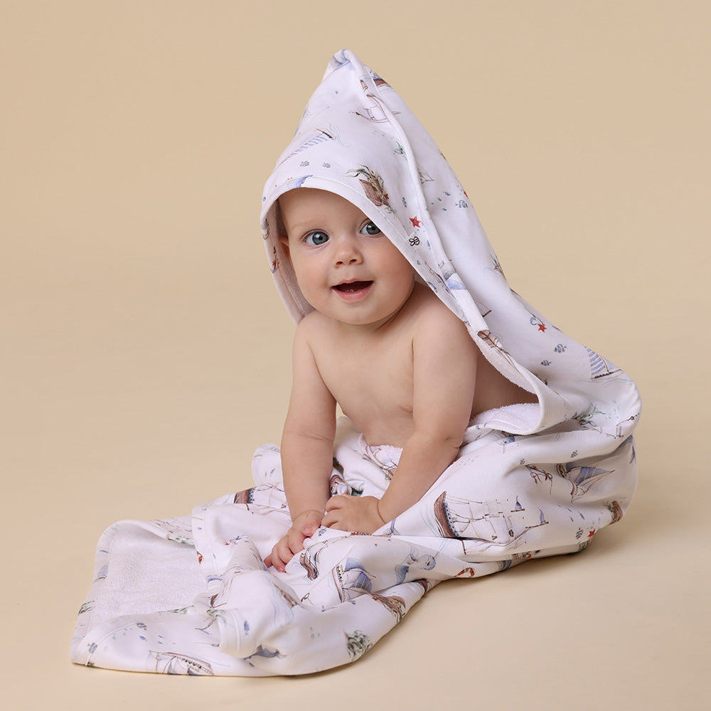 Set Sail Organic Hooded Baby Towel - View 5