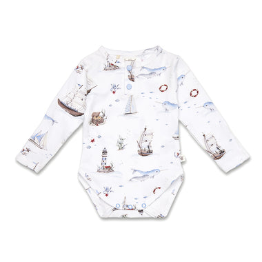 Set Sail Long Sleeve Organic Bodysuit | Snuggle Hunny