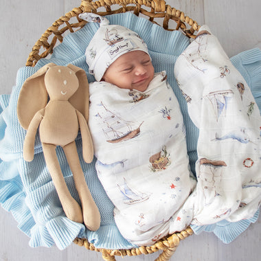 Set Sail Organic Muslin Wrap | Snuggle Hunny