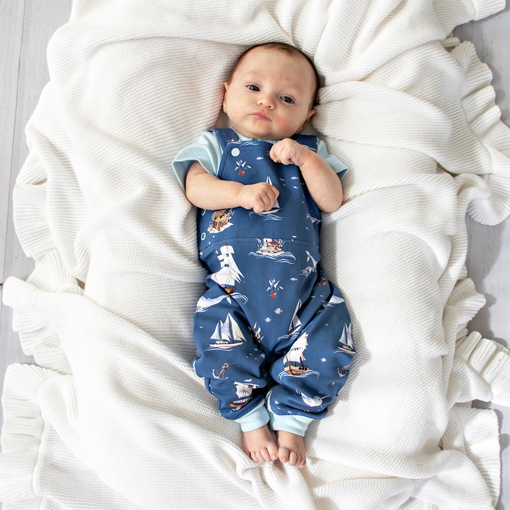 Set Sail Organic Snuggle Overalls - View 3