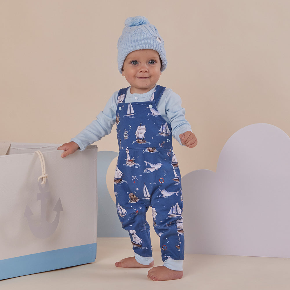 Baby Blue Long Sleeve Organic Bodysuit - View 7