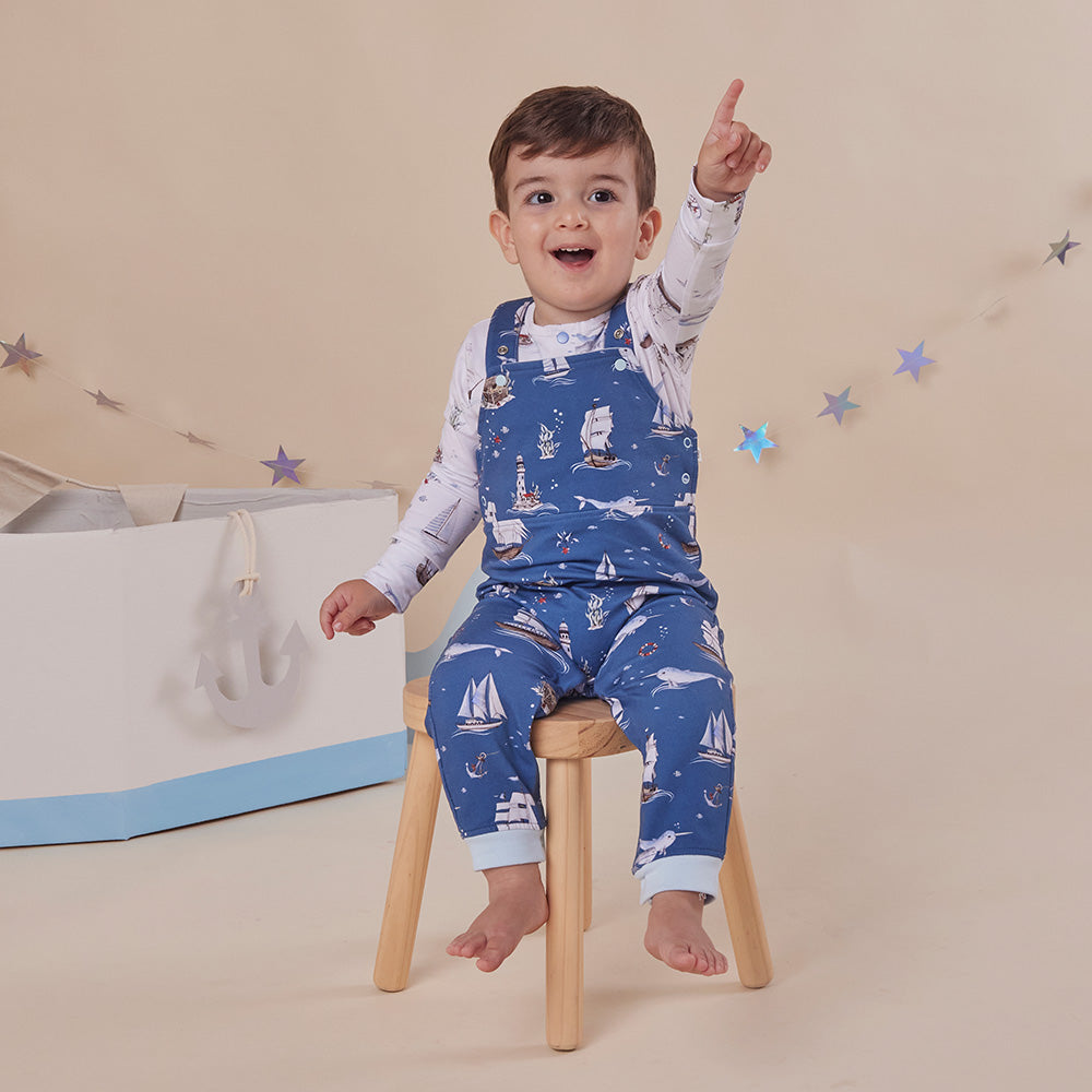 Set Sail Organic Snuggle Overalls - View 16