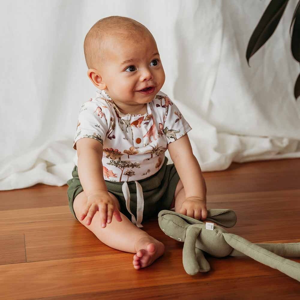 Dino Short Sleeve Organic Bodysuit - View 13