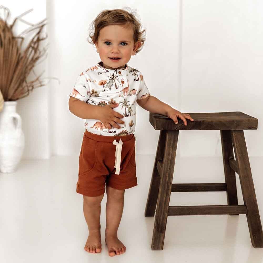 Dino Short Sleeve Organic Bodysuit - View 9