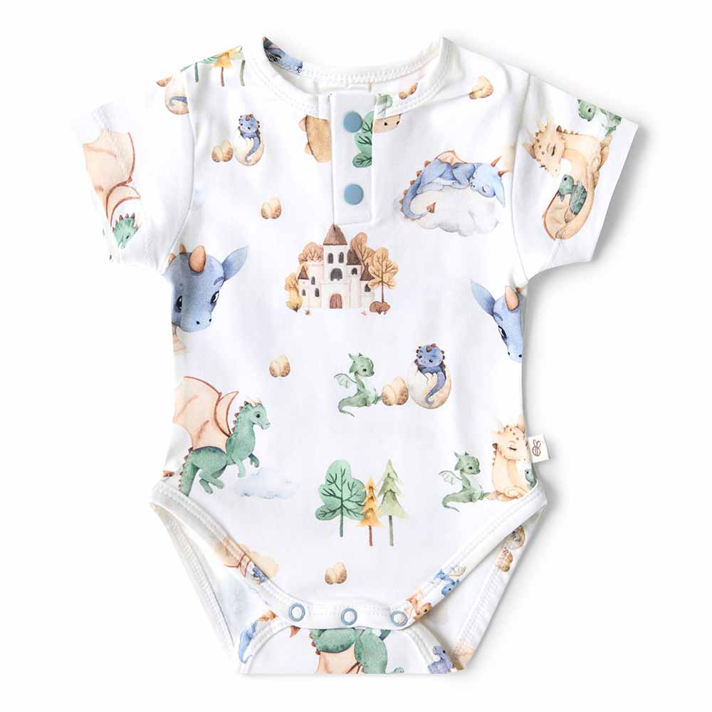 Dragon Short Sleeve Organic Bodysuit - View 2