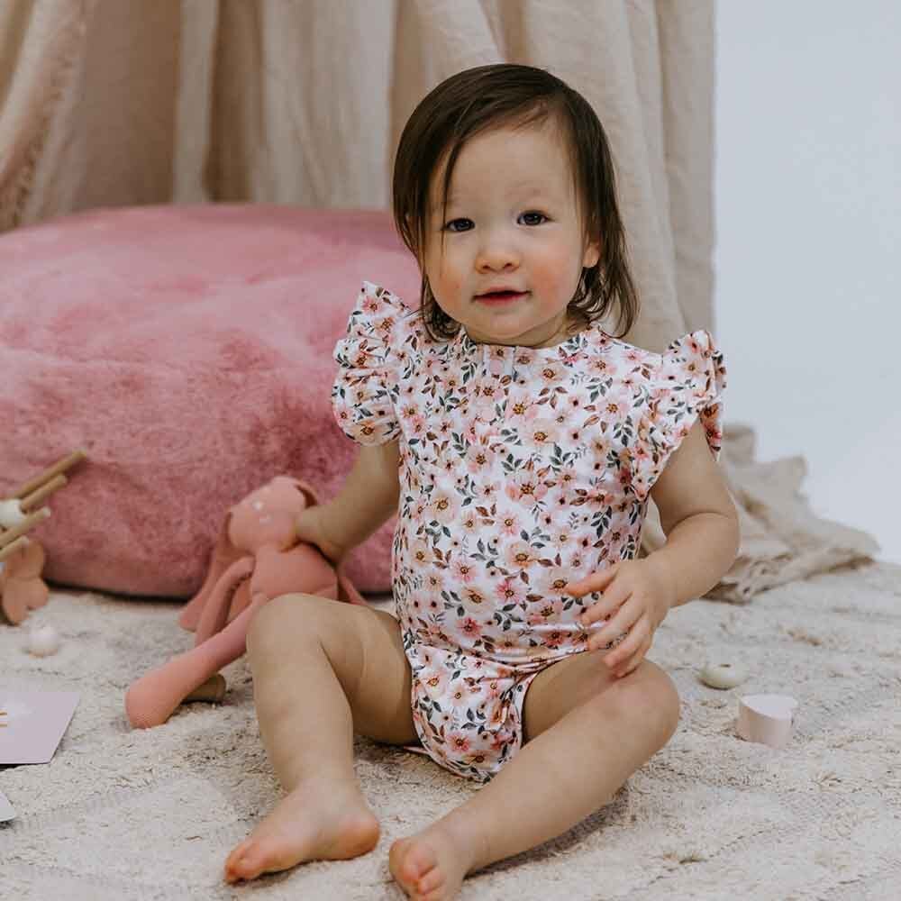 Spring Floral Short Sleeve Organic Bodysuit - View 12