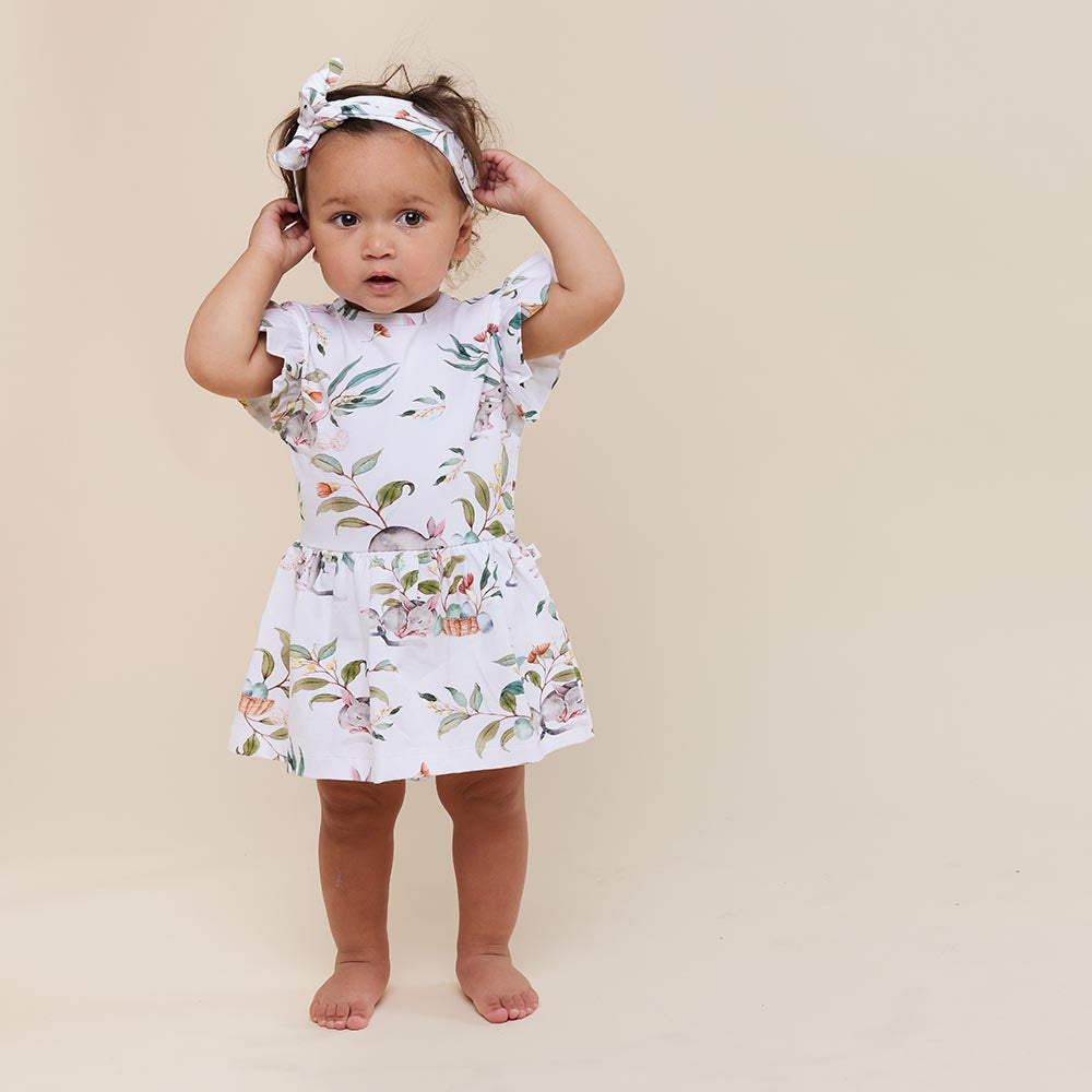 Easter Bilby Short Sleeve Organic Dress - View 3